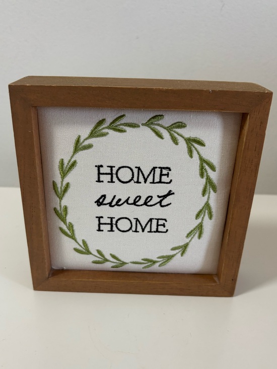 Other - NWOT Wood Block & Embroidery Home Sweet Home Wall Decor